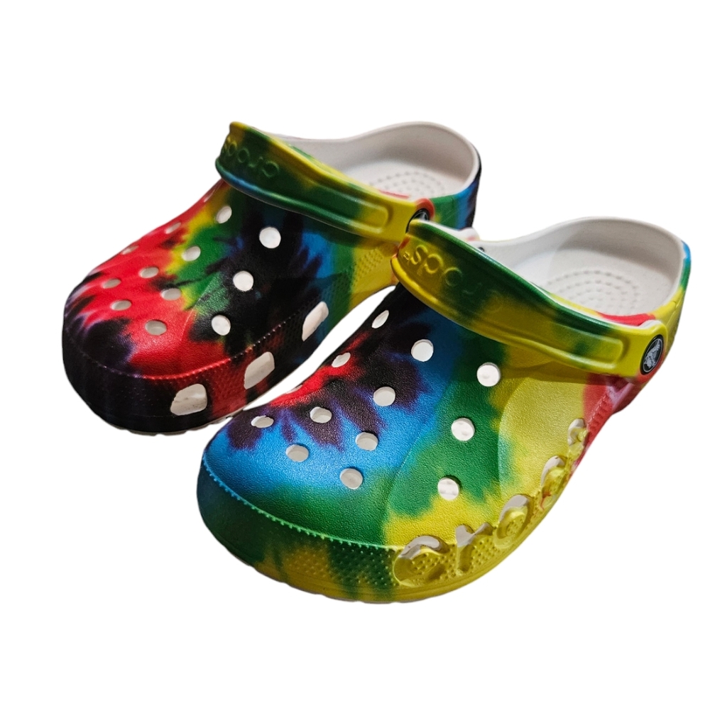 New! Multicolored Tie-Dye Crocs  w-sz7 m-s5